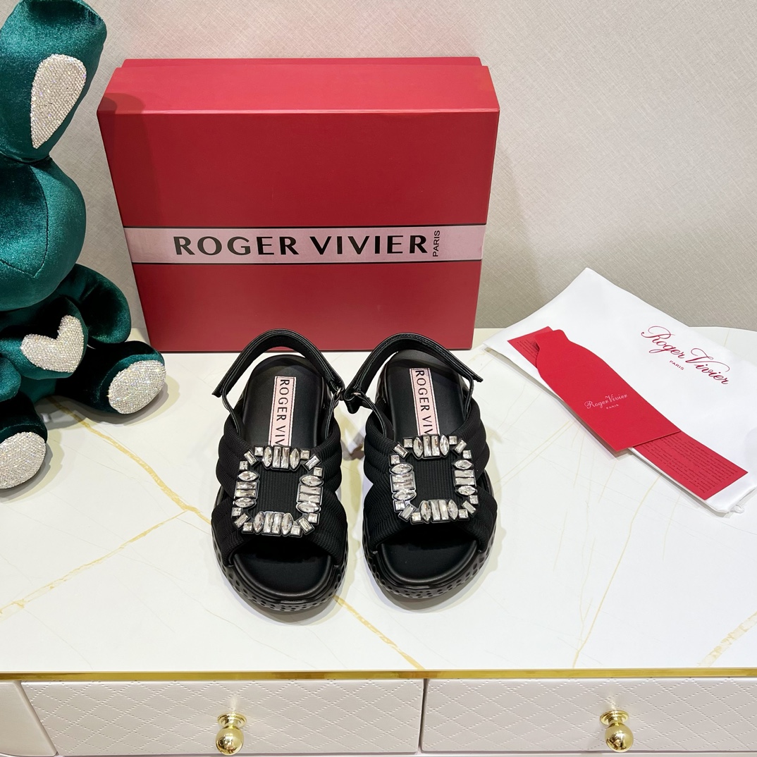 로저비비에 ROGER VIVIE 2024 SS 투톤 큐빅메탈 블랙 여성 샌들 커스텀급