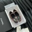 샤넬 CHANEL 2024 SS 캐릭터 로고 럭셔리 트위드 블랙 여성 구두 커스텀급