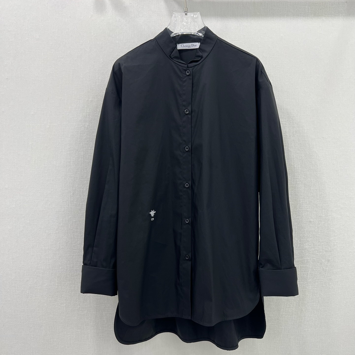 디올 DIOR 2024 SS 캐릭터 로고 라운드 카라 긴팔 블랙 여성 셔츠 커스텀급