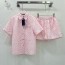 루이비통 LOUIS VUITTON 2024 SS 캐릭터 로고 카라 핑크 셔츠 반바지 여성 세트 커스텀급