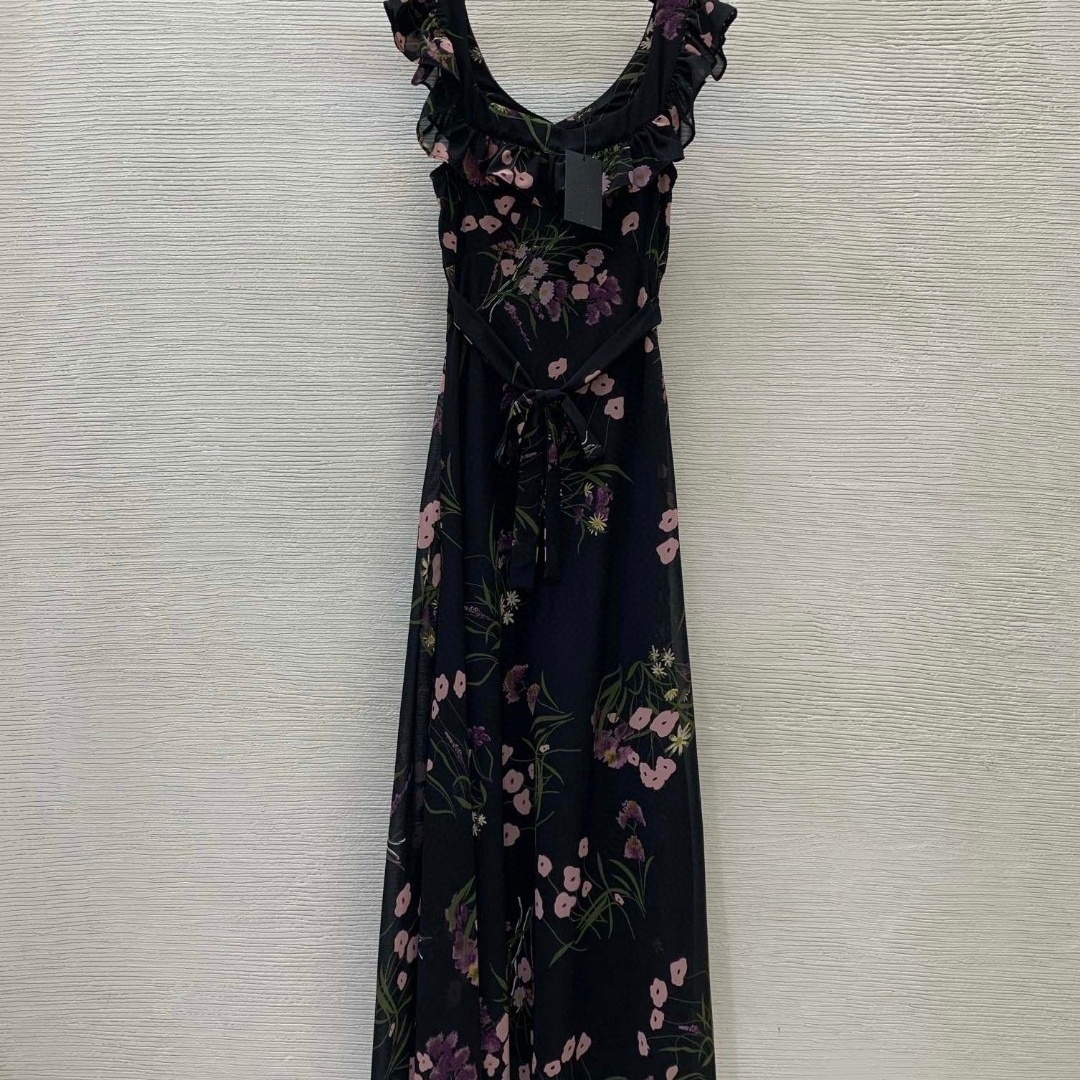 디앤지 D&G 2024 SS 캐릭터 로고 플라워 프릴 리본 여성 원피스 커스텀급