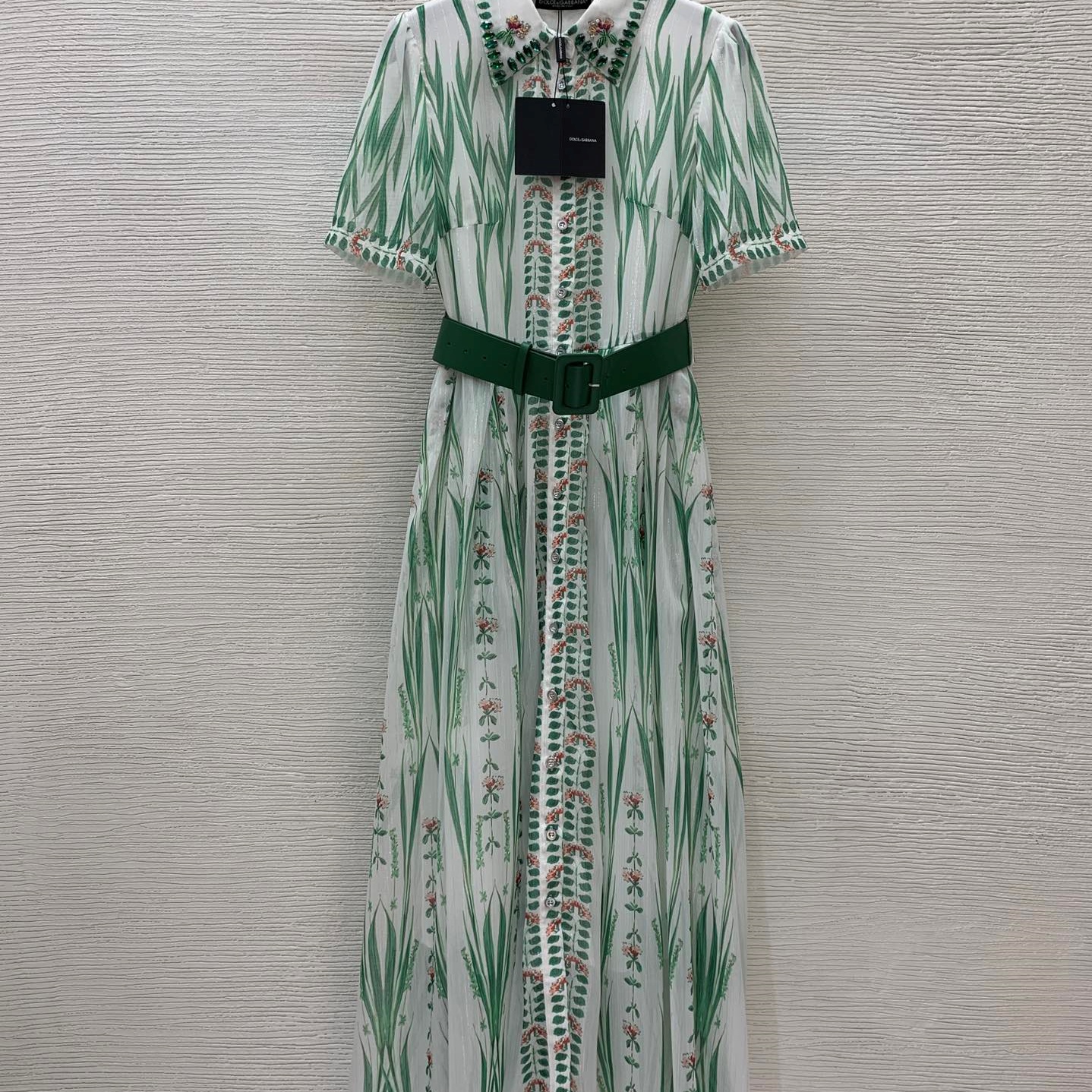 디앤지 D&G 2024 SS 캐릭터 로고 큐빅장식 벨트 여성 원피스 커스텀급