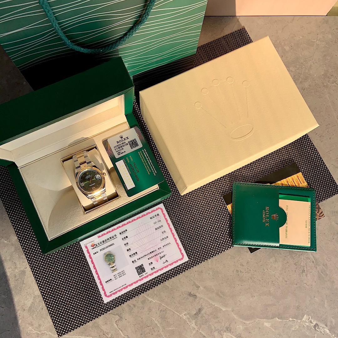 Rolex Oyster Perpetual DATE.JUST 로렉스 오이스터 퍼페츄얼 데이저스트 투톤 스틸 그린판 쿠빅 날자형 오토메틱 3235 남성 시계