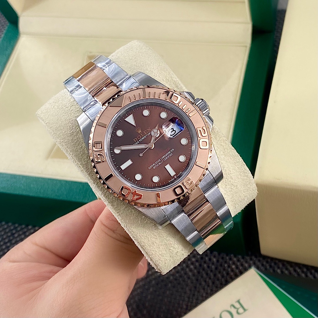Rolex Oyster Perpetual Yacht-Master 로렉스 오이스터 퍼페츄얼 요트마스터 로즈골드 스틸 브라운판 날자형 오토메틱 3235 남성 시계