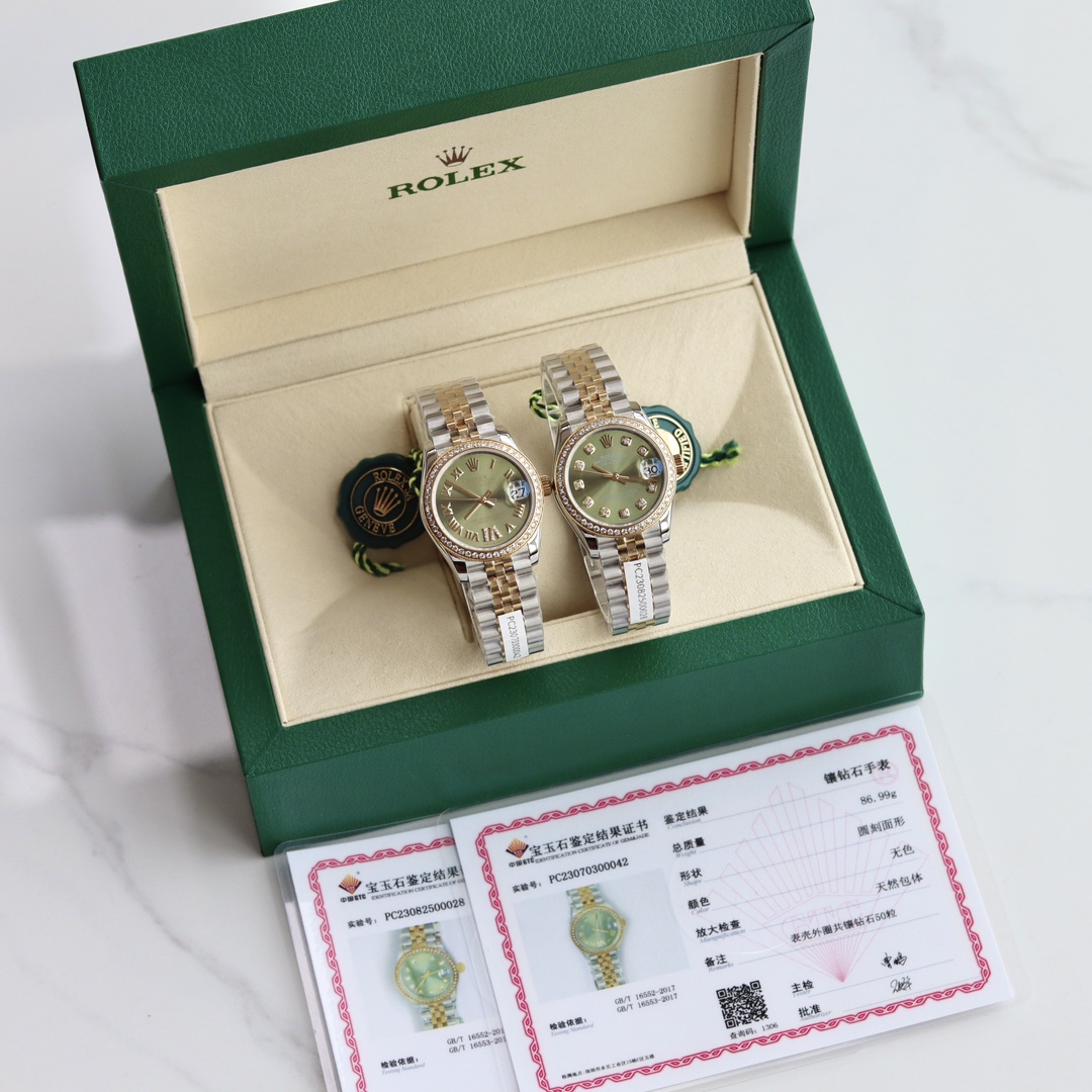 Rolex Oyster Perpetual DATE.JUST 로렉스 오이스터 퍼페츄얼 데이저스트 큐빅자판 연그린 날자형 오토메틱 3235 여성 시계