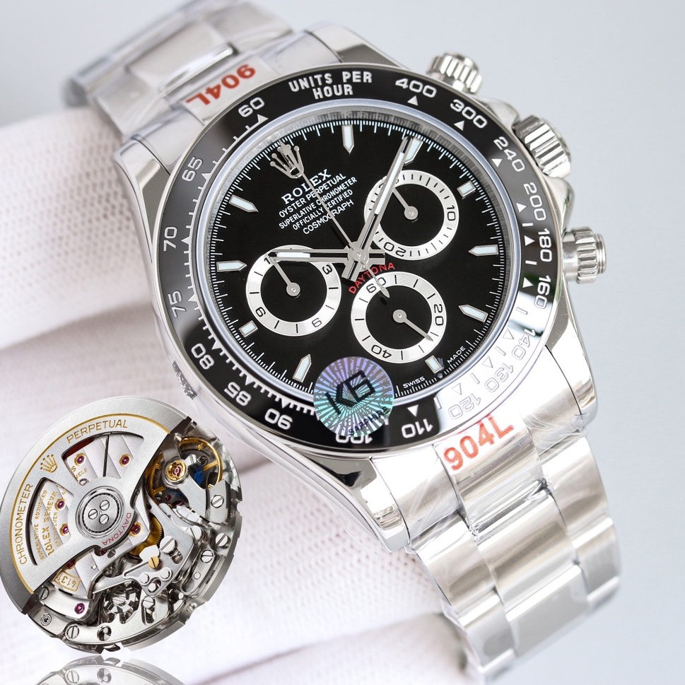 ROLEX 2024 SS  Daytona Oyster Cosmograph  로렉스 데이토나 오이스터 코스모그래프 코스모그래프 스틸 크로노 오토메틱 4131 남성 시계