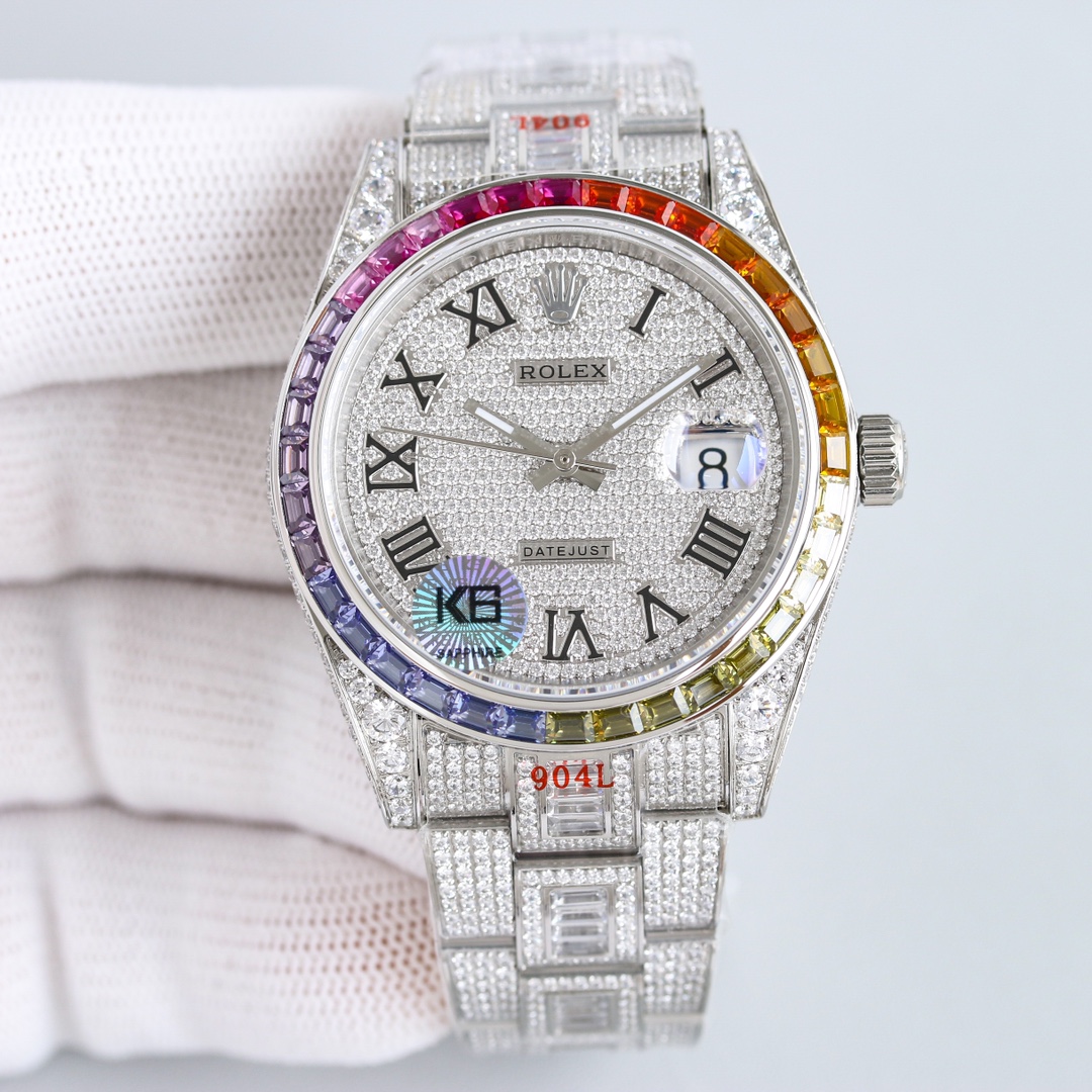 ROLEX 2024 SS DATE-JUST 로렉스 데이져스트 큐빅판 큐빅스틸 날자판 오토메틱 2824 남성 시계