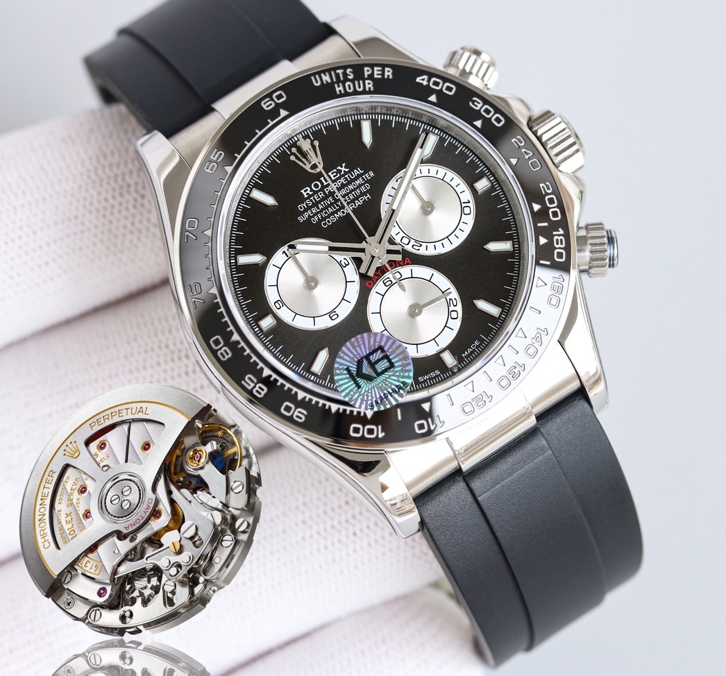 ROLEX 2024 SS Daytona Oyster Cosmograph 로렉스 데이토나 오이스터 코스모그래프 크로노 우레탄 오토메틱 4131 남성 시계