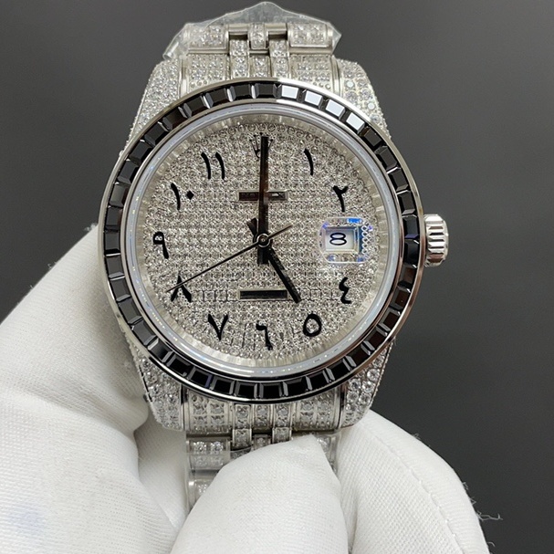 Rolex Datejust 41mm Full Diamond 로렉스 데이져스트 블랙베젤 41 풀 다이아몬드 2824 남성 시계