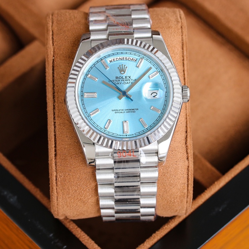 ROLEX 2024 SS Oyster Perpetual DAY-DATE 로렉스 오이스터 퍼페츄얼 데이-데이트 스틸 2836 오토메틱 남성 시계