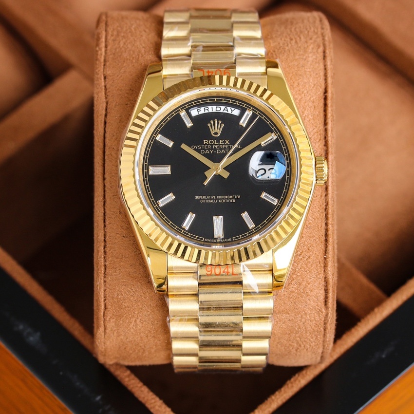 ROLEX 2024 SS Oyster Perpetual DAY-DATE 로렉스 오이스터 퍼페츄얼 데이-데이트 스틸 2836 오토메틱 남성 시계