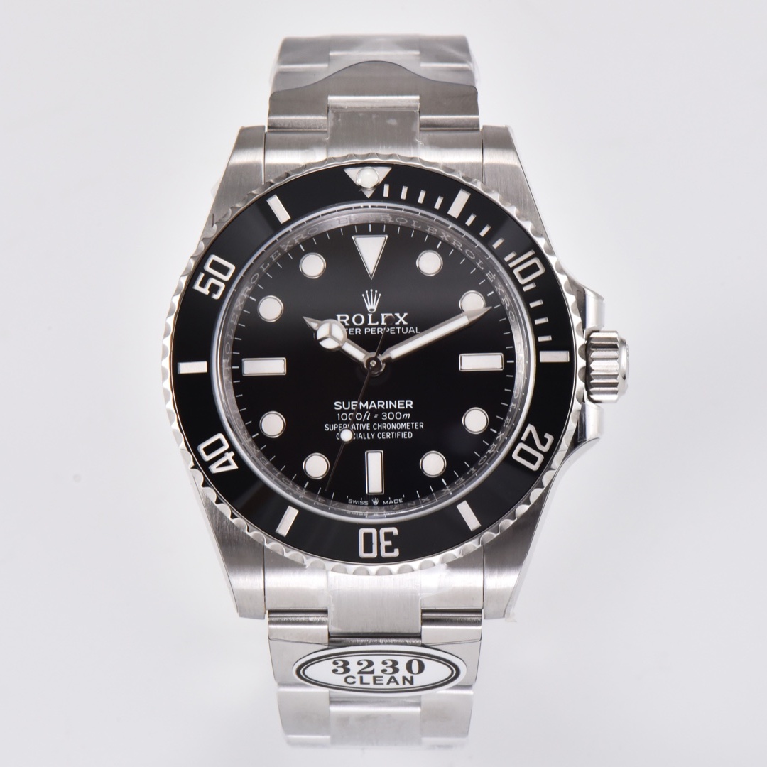 ROLEX 2024 SS clean-submariner 로렉스 클린 서브마리너 124060 스틸 블랙 3235 오토메틱 남성 시계