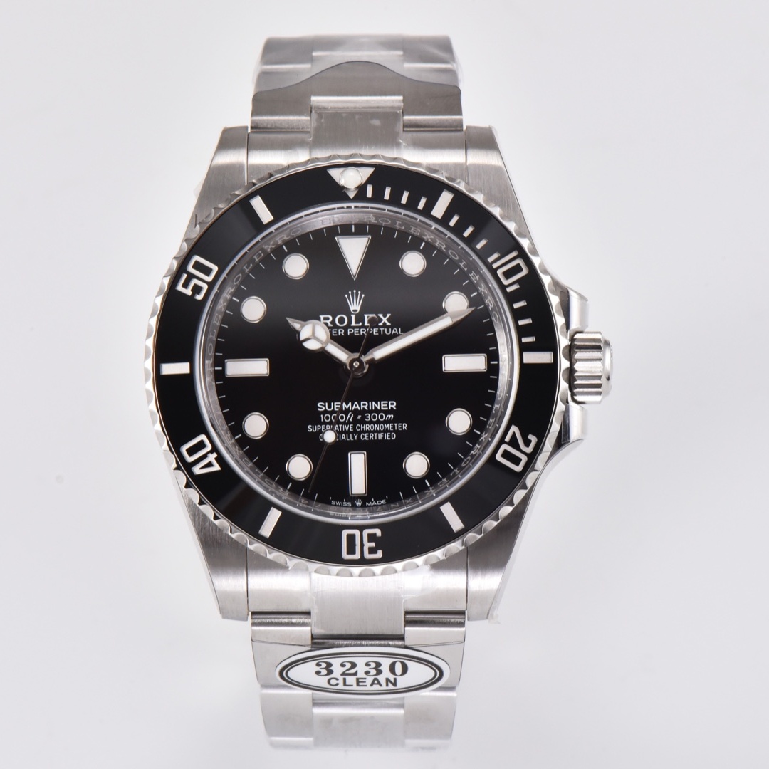 ROLEX 2024 SS clean-submariner 로렉스 클린 서브마리너 124060 스틸 블랙 3235 오토메틱 남성 시계