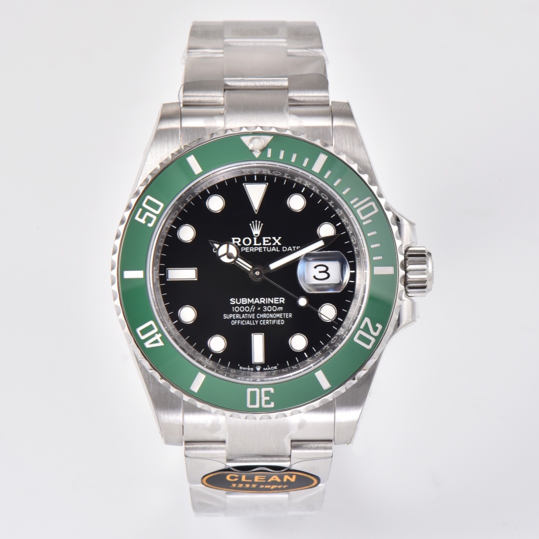 ROLEX 2024 SS clean-submariner 로렉스 클린 서브마리너 124060 스틸 블랙그린 3235 오토메틱 남성 시계