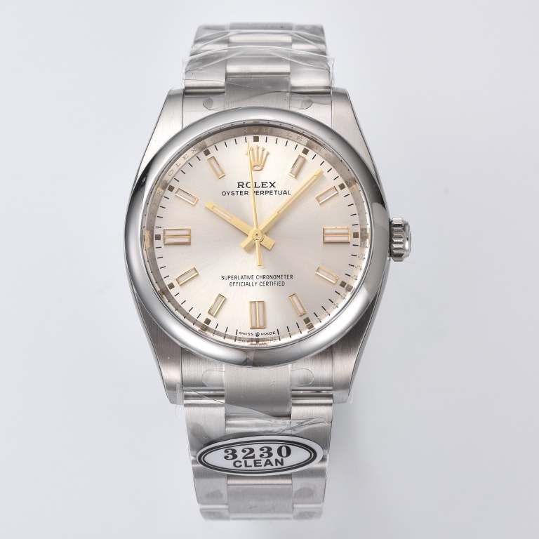 ROLEX 2024 SS clean-oyster Perpetual 로렉스 클린 오이스터 퍼페츄얼 126000 스틸 아이보리 3230 오토메틱 남여공용 시계