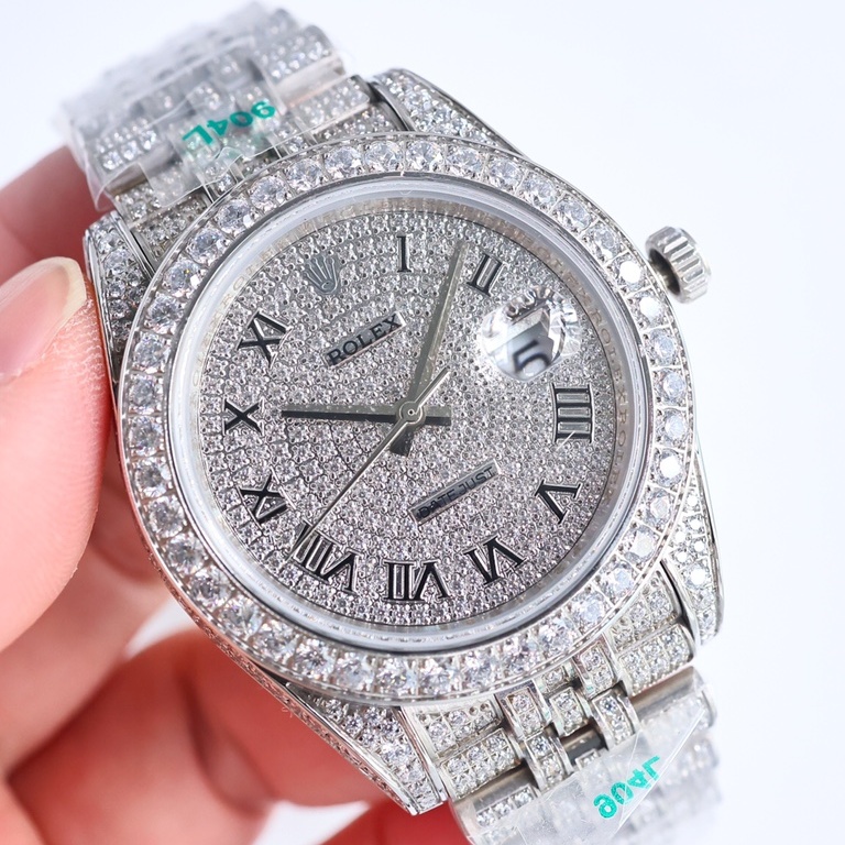 ROLEX 2024 SS Datejust 로렉스 데이저스트 풀 다이아몬드 스틸 2824 오토메틱 남성 시계