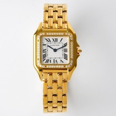 CARTIER 2024 SS Panthère de 까르띠에 팬더 드 스위스 론다 쿼츠 다이아베젤 골드 여성 시계