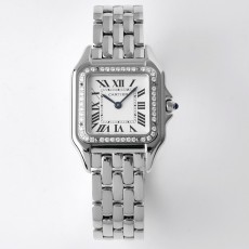 CARTIER 2024 SS Panthère de 까르띠에 팬더 드 스위스 론다 쿼츠 다이아베젤 실버 여성 시계