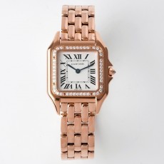 CARTIER 2024 SS Panthère de 까르띠에 팬더 드 스위스 론다 쿼츠 다이아베젤 로즈골드 여성 시계