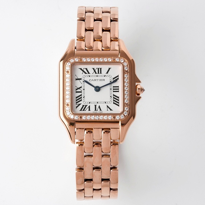 CARTIER 2024 SS Panthère de 까르띠에 팬더 드 스위스 론다 쿼츠 다이아베젤 로즈골드 여성 시계