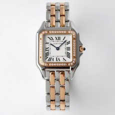 CARTIER 2024 SS Panthère de 까르띠에 팬더 드 스위스 론다 쿼츠 다이아베젤 투톤 스틸 여성 시계