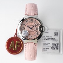 CARTIER 2024 SS Ballon Blue 까르띠에 발롱 블루 핑크 밴드 Cal.076 여성 시계