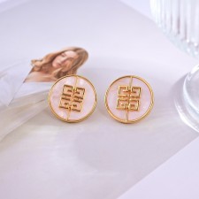 GIVENCHY 2024 SS 지방시 쉘 로고 골드 럭셔리 패션 여성 귀걸이 커스텀급