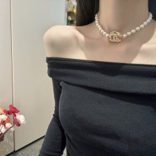 CHANEL 2024 SS 샤넬 다이아 진주 골드 CC로고 럭셔리 패션 여성 목걸이 커스텀급