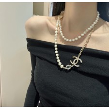 CHANEL 2024 SS 샤넬 진주 다이아 로고 럭셔리 패션 여성 롱 목걸이 커스텀급