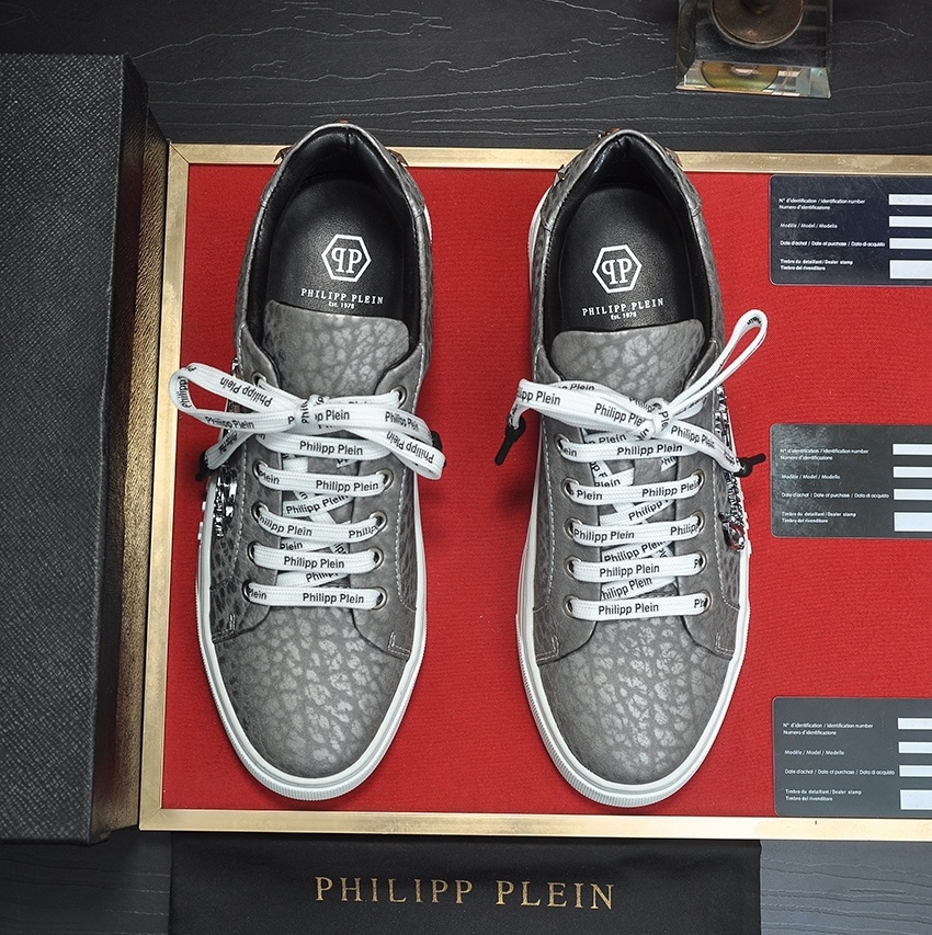 PHILIPP PIEIN 2024 SS 필립플레인 로고 캐릭터라인 블랙 남성 슈즈 커스텀급
