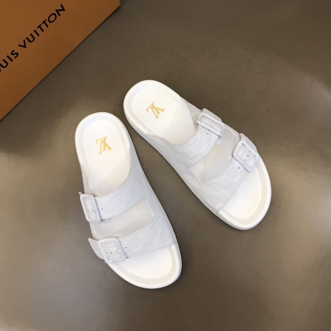 LOUIS VUITTON 2024 SS 루이비통 다미에 앙프렝뜨 화이트 남성 슬리퍼 커스텀급