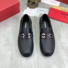 FERRAGAMO 2024 SS 페라가모 캐릭터 실버버클 토고 블랙 남성 구두 커스텀급