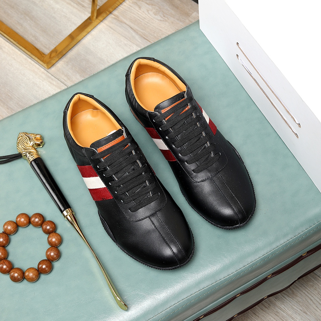 BALLY 2024 SS 발리 캐릭터 레드삼선 블랙 남성 스니커즈 커스텀급