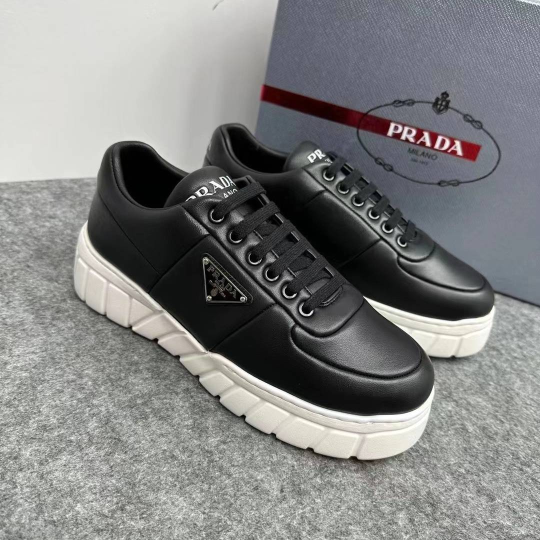 PRADA 2024 SS 프라다 캐릭터 삼각로고 블랙 투톤 남성 스니커즈 커스텀급