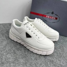 PRADA 2024 SS 프라다 캐릭터 삼각로고 화이트 투톤 남성 스니커즈 커스텀급