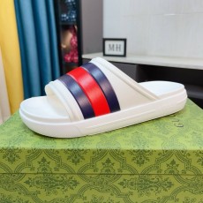 GUCCI 2024 SS 구찌 캐릭터 네이비레드 삼선 남성 슬리퍼 커스텀급