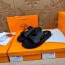 HERMES 2024 SS 에르메스 캐릭터 로고 레더 남성 슬리퍼 커스텀급