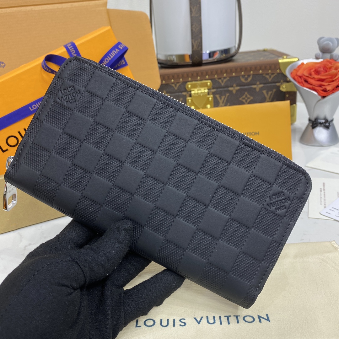 LOUIS VUITTON 2024 SS 루이비통 다미에 인피니티 블랙 지피 월릿 N60015 남여공용 지퍼돌이 장지갑 커스텀급