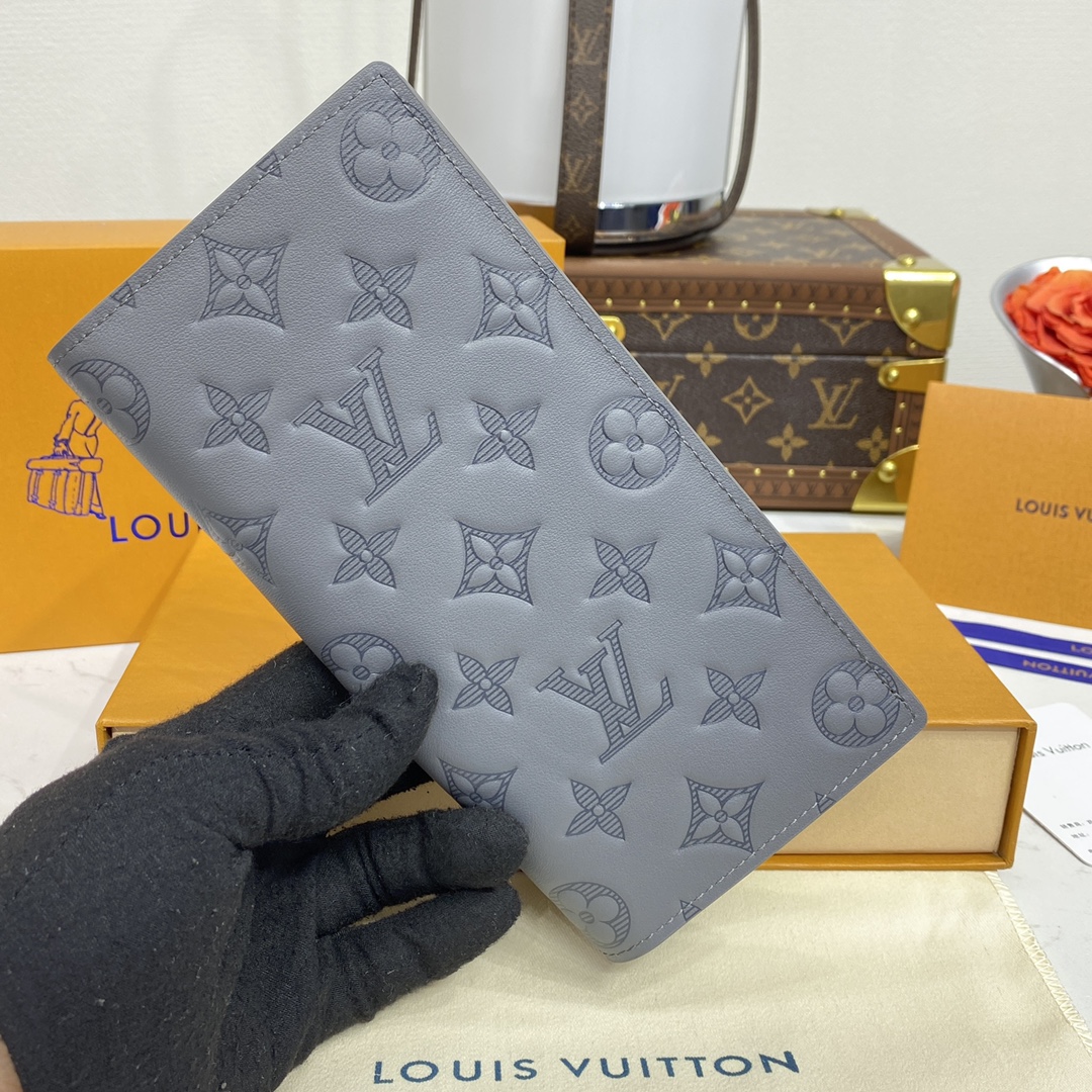 LOUIS VUITTON 2024 SS 루이비통 앙트라시트 그레이 브라짜 월릿 M81335 남성 장지갑 커스텀급