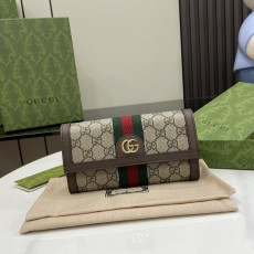 GUCCI 2024 SS 구찌 오피디아 베이지 GG 수프림 여성 장지갑 523153 커스텀급