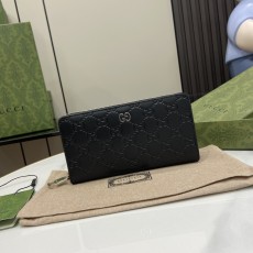GUCCI 2024 SS 구찌 시그니처 블랙 메탈 지퍼 여성 장지갑 473928 커스텀급