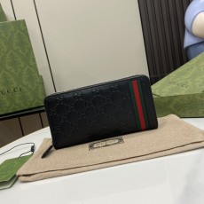 GUCCI 2024 SS 구찌 시그니처 블랙 삼선 지퍼 여성 장지갑 291105 커스텀급
