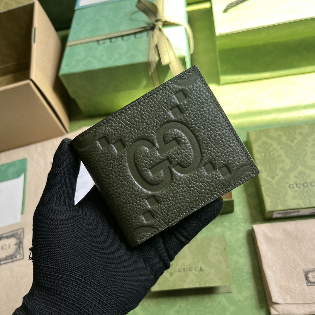 GUCCI 2024 SS 구찌 점보 GG 로고 포켓 딥그린 남성 반지갑 739479 커스텀급