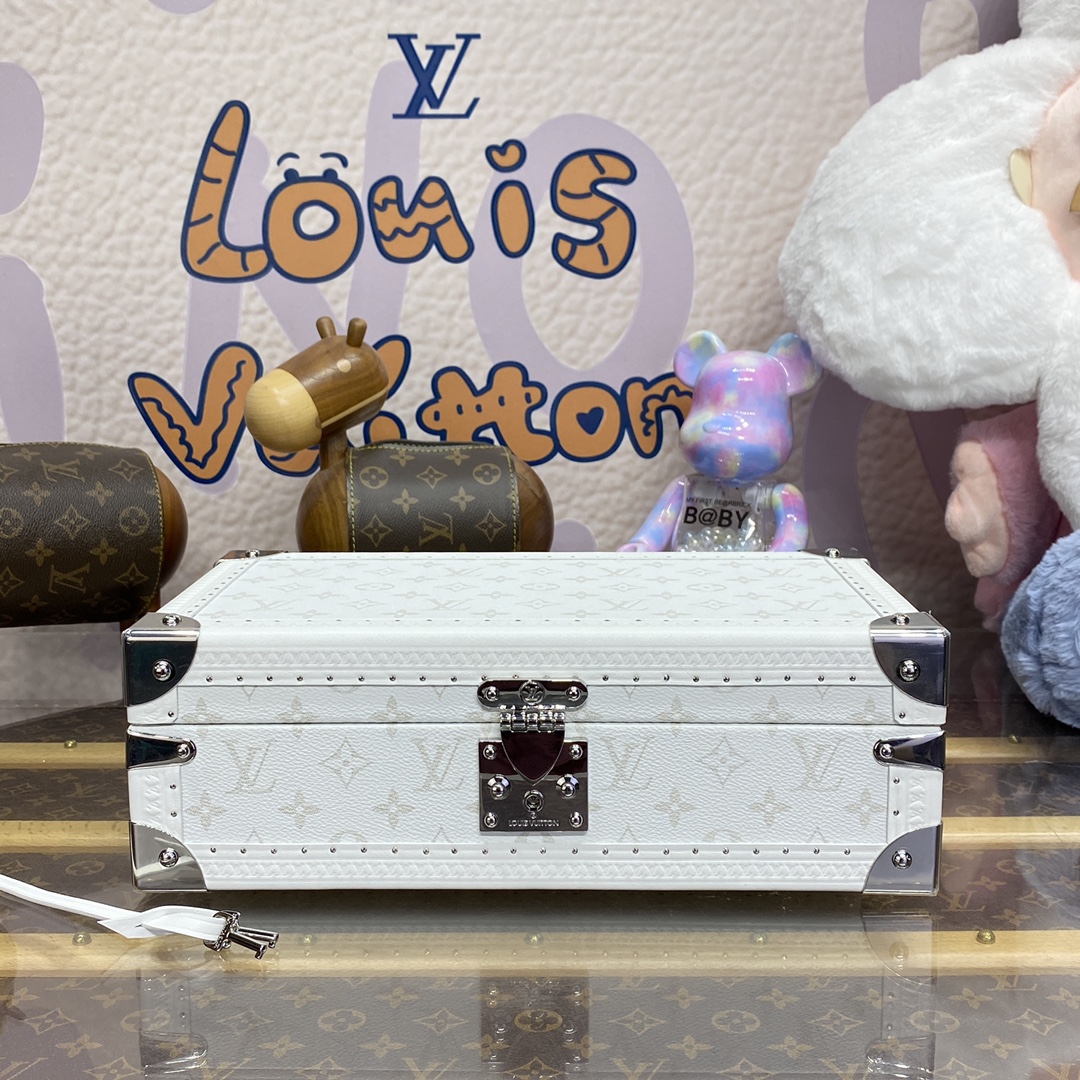 LOUIS VUITTON 2024 SS 루이비통 모노그램 화이트 몽트레 러기지 워치 트렁크백 M47641 여성 가방 커스텀급