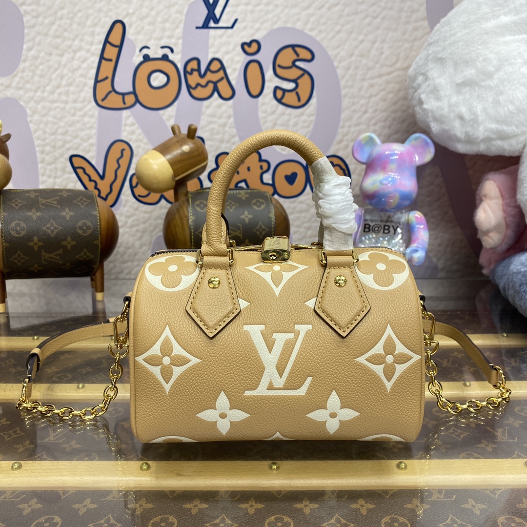 LOUIS VUITTON 2024 SS 루이비통 앙프렝뜨 반둘리에 스피디 20 베이지 토트백 M58954 여성 가방 커스텀급