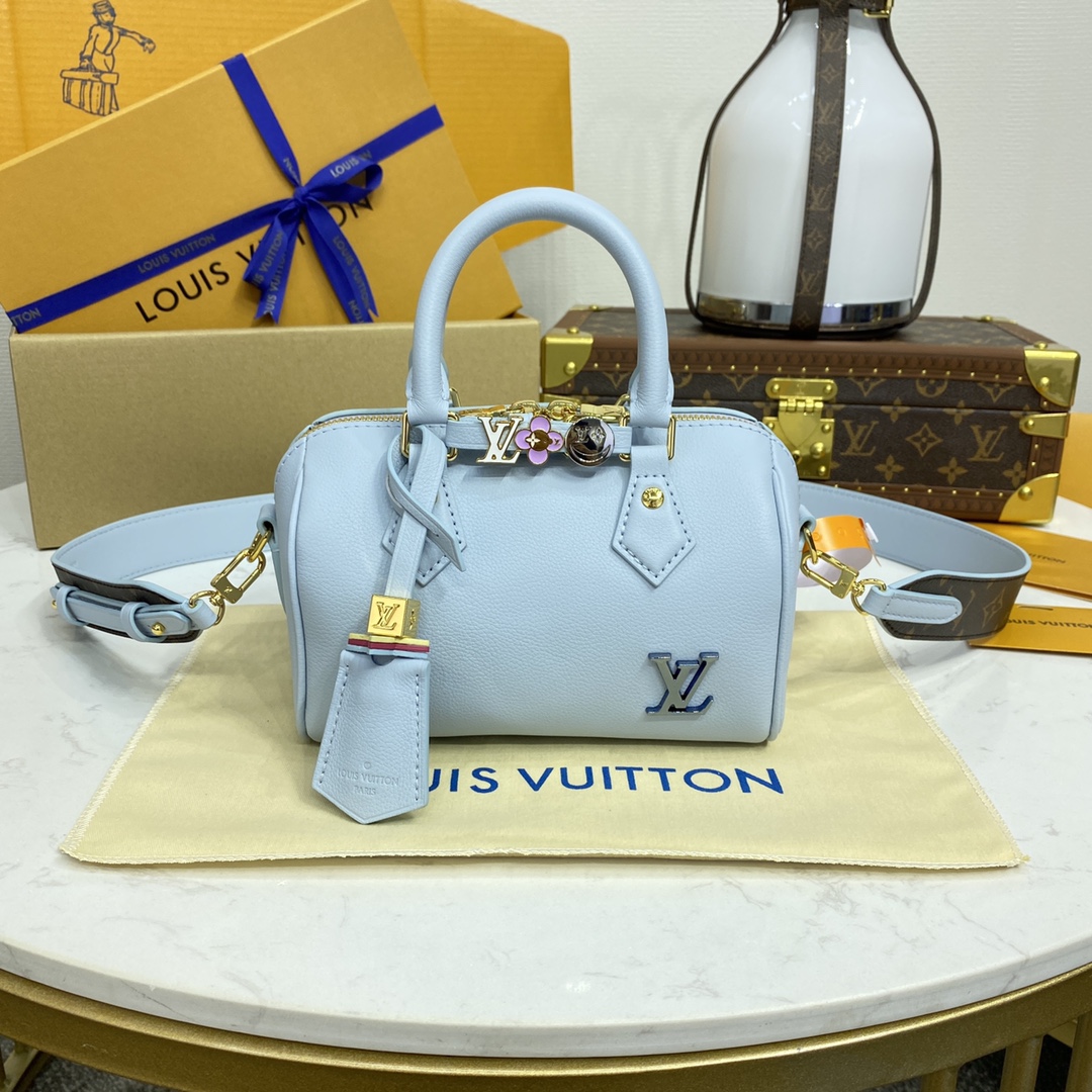 LOUIS VUITTON 2024 SS 루이비통 모노그램 레더 민트 스피디 18 M24605 여성 가방 커스텀급
