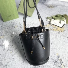 GUCCI 2024 SS 구찌 홀스빗 1955 스몰 버킷백 블랙 637115 여성 가방 커스텀급