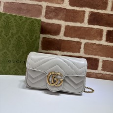 GUCCI 2024 SS 구찌 GG 마몬트 마틀라세 슈퍼 미니백 그레이 476433 여성 가방 커스텀급