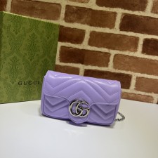 GUCCI 2024 SS 구찌 GG 마몬트 마틀라세 슈퍼 미니백 보라 476433 여성 가방 커스텀급