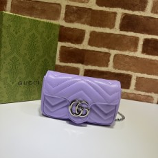 GUCCI 2024 SS 구찌 GG 마몬트 마틀라세 슈퍼 미니백 보라 476433 여성 가방 커스텀급